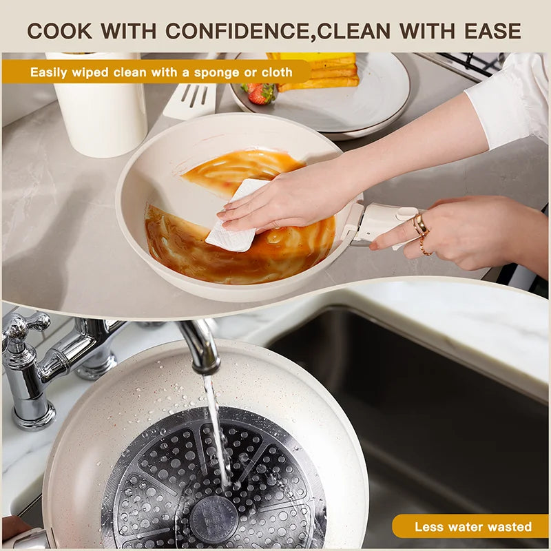 Astercook Ceramic Cookware Set 21 Piece Nonstick Handles