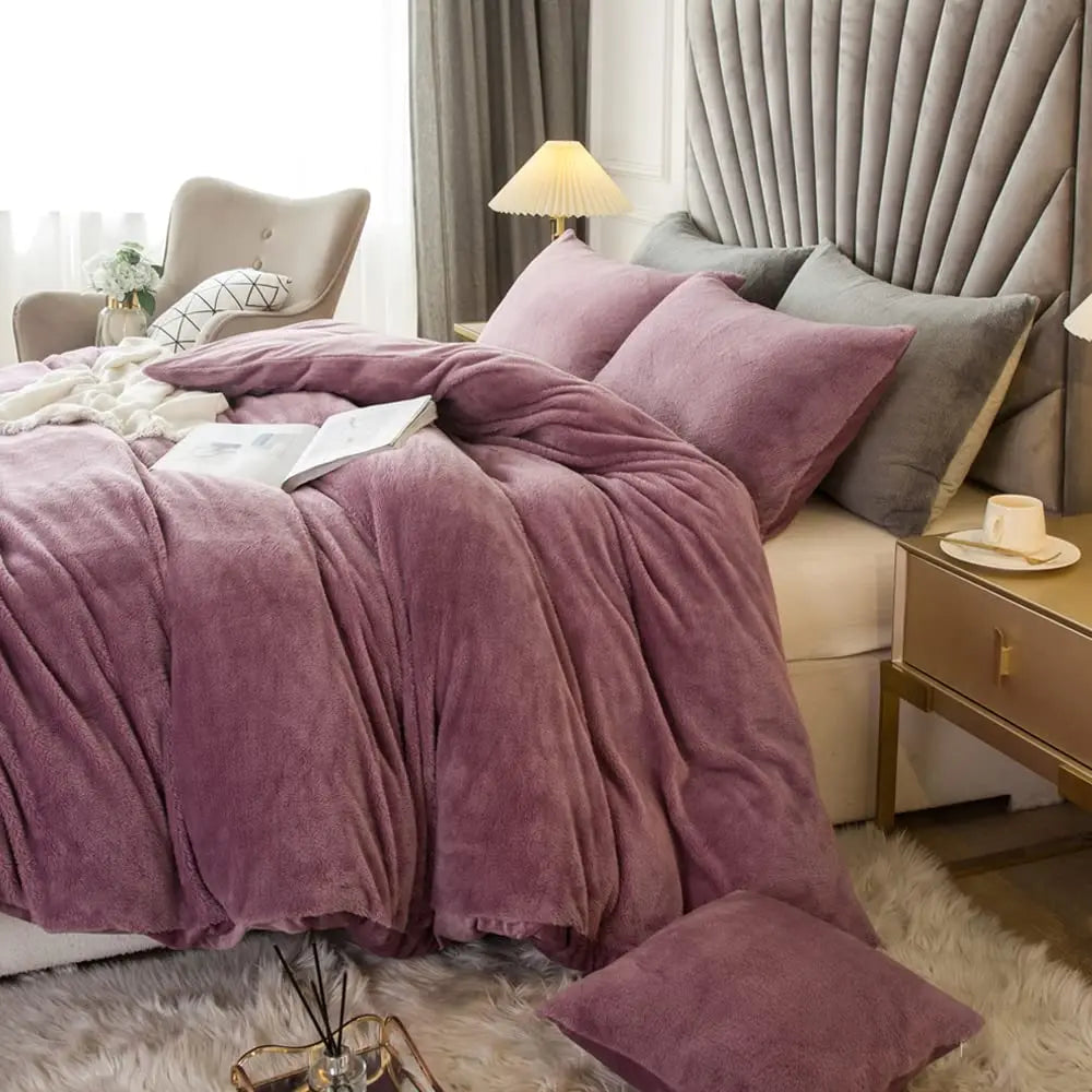 Hign Velvet Shaggy Duvet Cover Set Ultra Soft Bedding