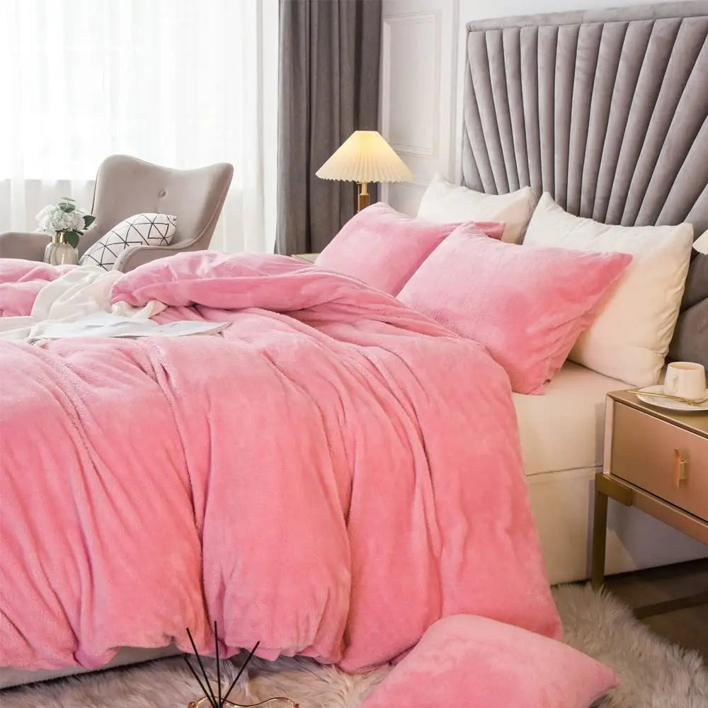 Hign Velvet Shaggy Duvet Cover Set Ultra Soft Bedding