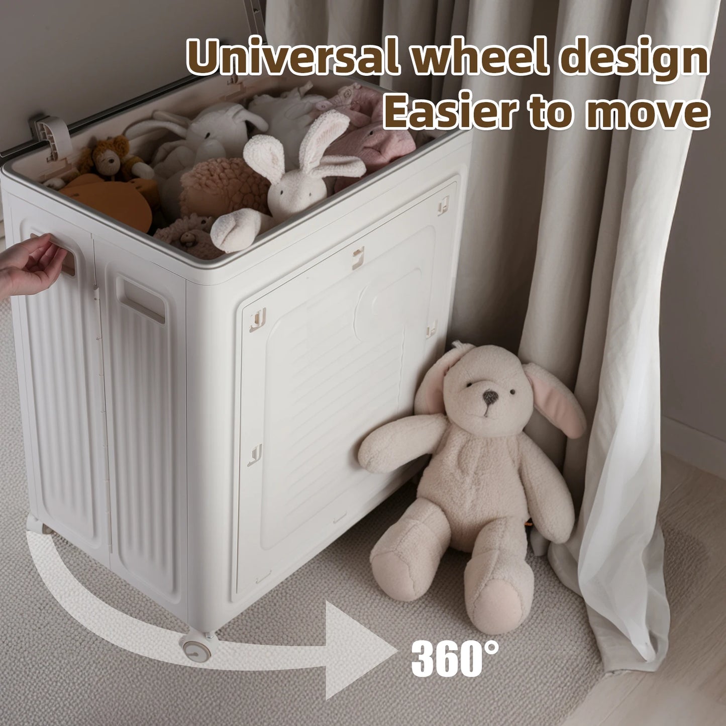 Feather Foldable Storage Box With Wheels Organizer Plus