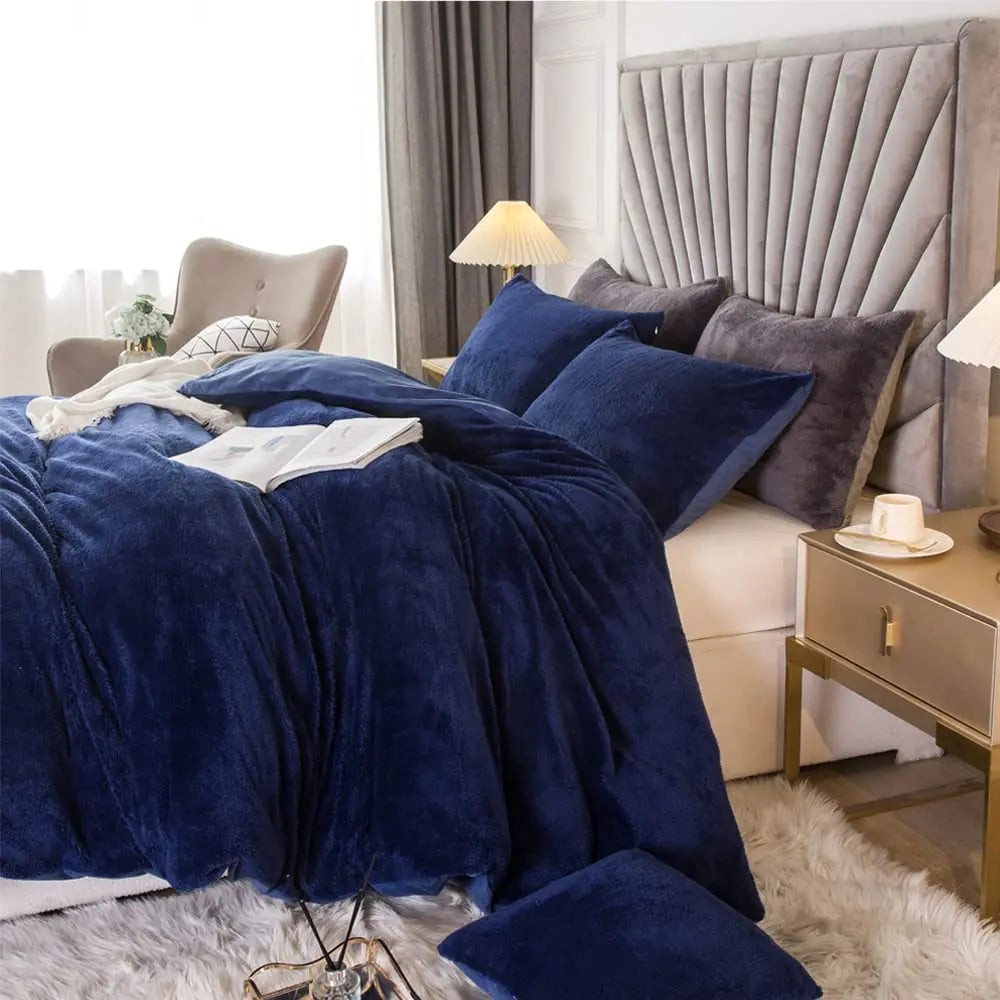 Hign Velvet Shaggy Duvet Cover Set Ultra Soft Bedding