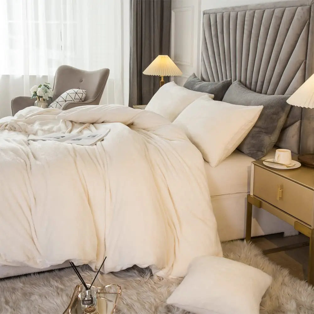 Hign Velvet Shaggy Duvet Cover Set Ultra Soft Bedding
