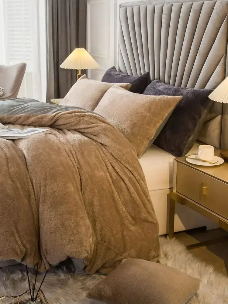 Hign Velvet Shaggy Duvet Cover Set Ultra Soft Bedding