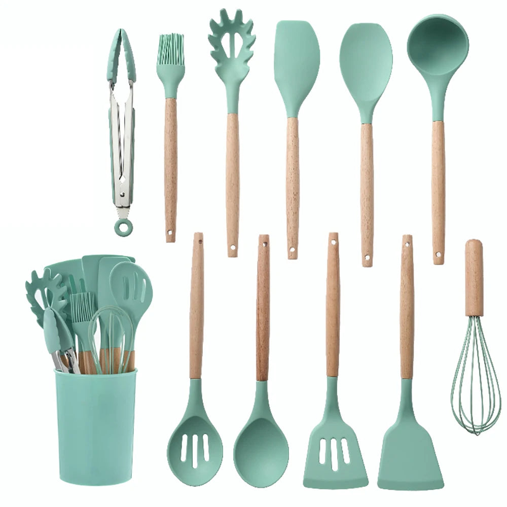 Feature Silicone Kitchen Utensil Set Nonstick Spatula Tools