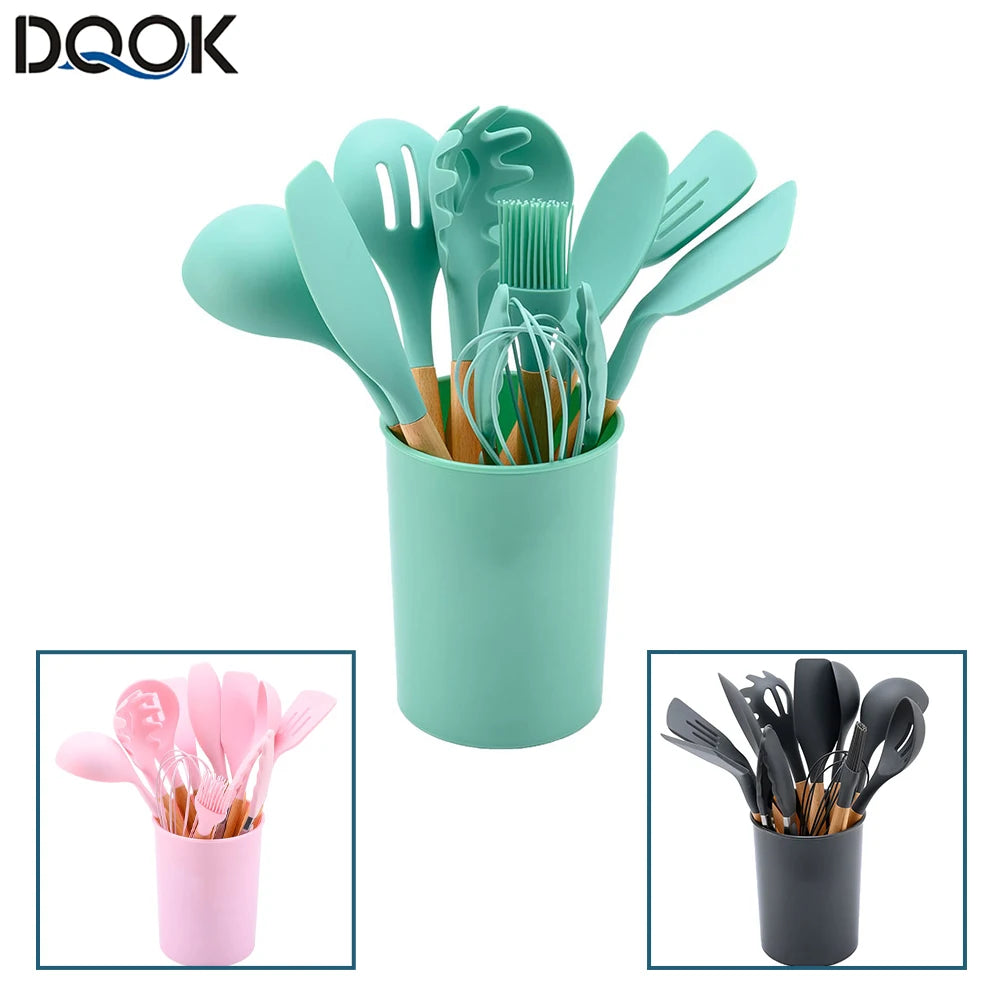 Feature Silicone Kitchen Utensil Set Nonstick Spatula Tools