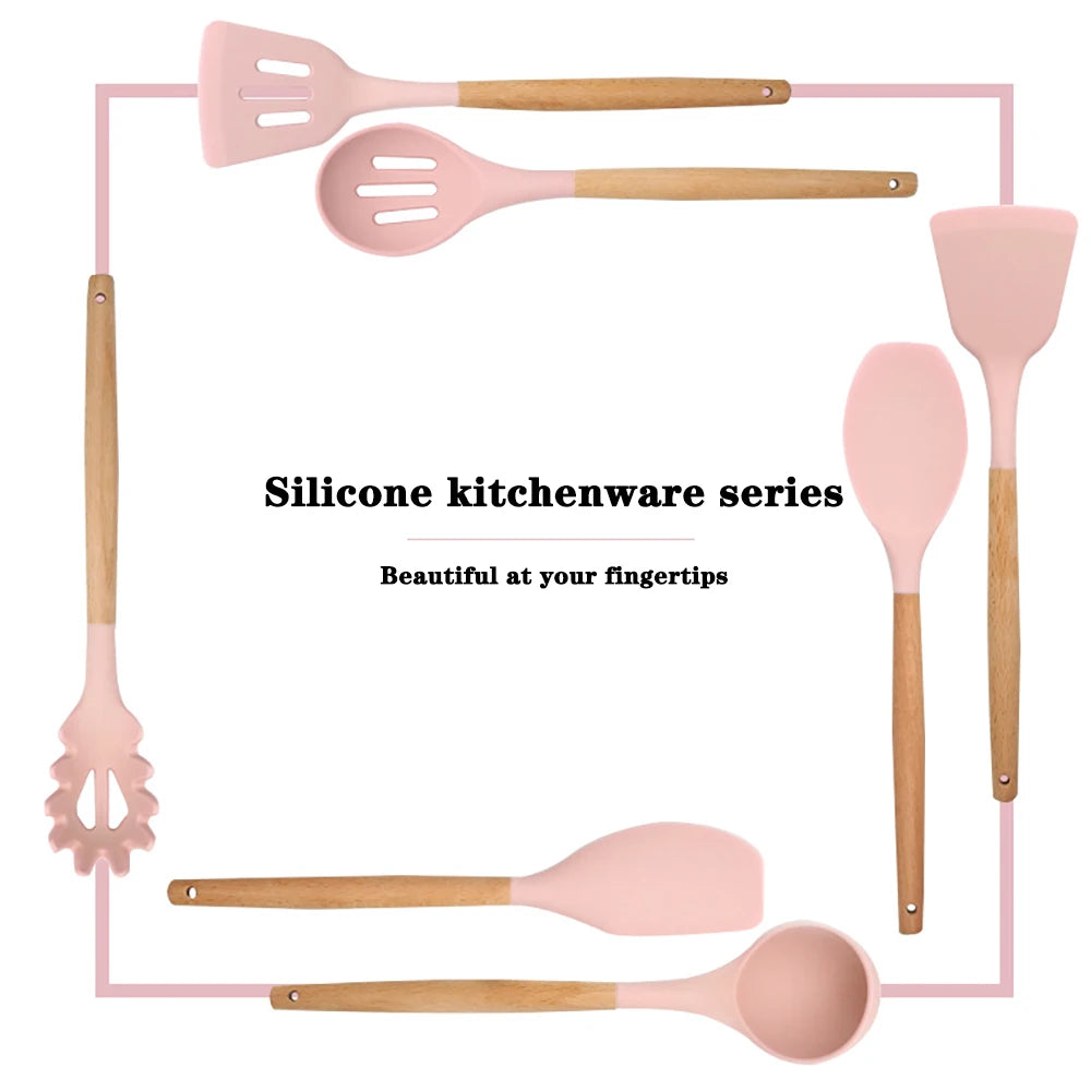 Feature Silicone Kitchen Utensil Set Nonstick Spatula Tools