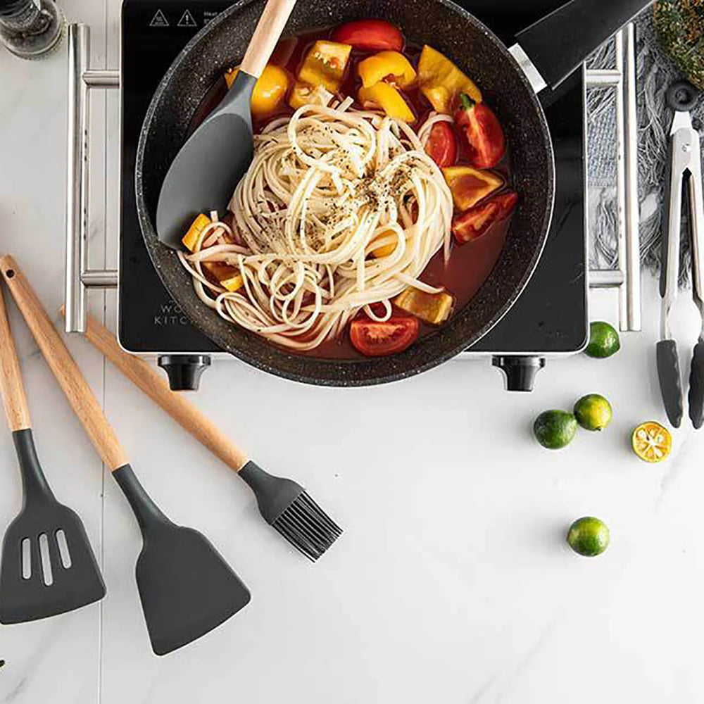 Feature Silicone Kitchen Utensil Set Nonstick Spatula Tools