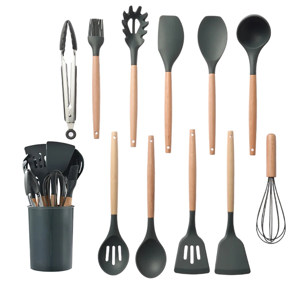 Feature Silicone Kitchen Utensil Set Nonstick Spatula Tools