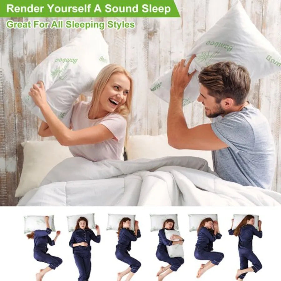 Breez Bamboo Memory Foam Pillow 2 Pack Hypoallergenic