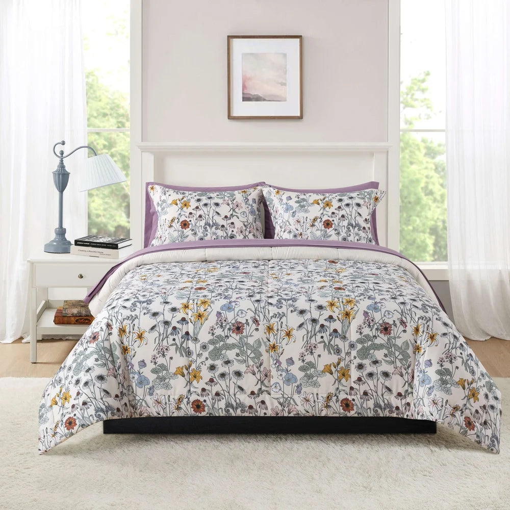 Breez Retail Therapy Floral Reversible Comforter Set Sheets