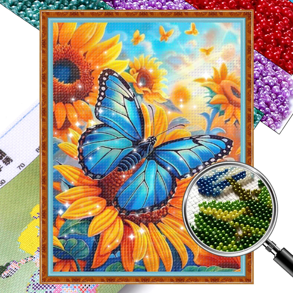 Shunmaii Bead Embroidery Kit Flower Cross Stitch Wall Decor