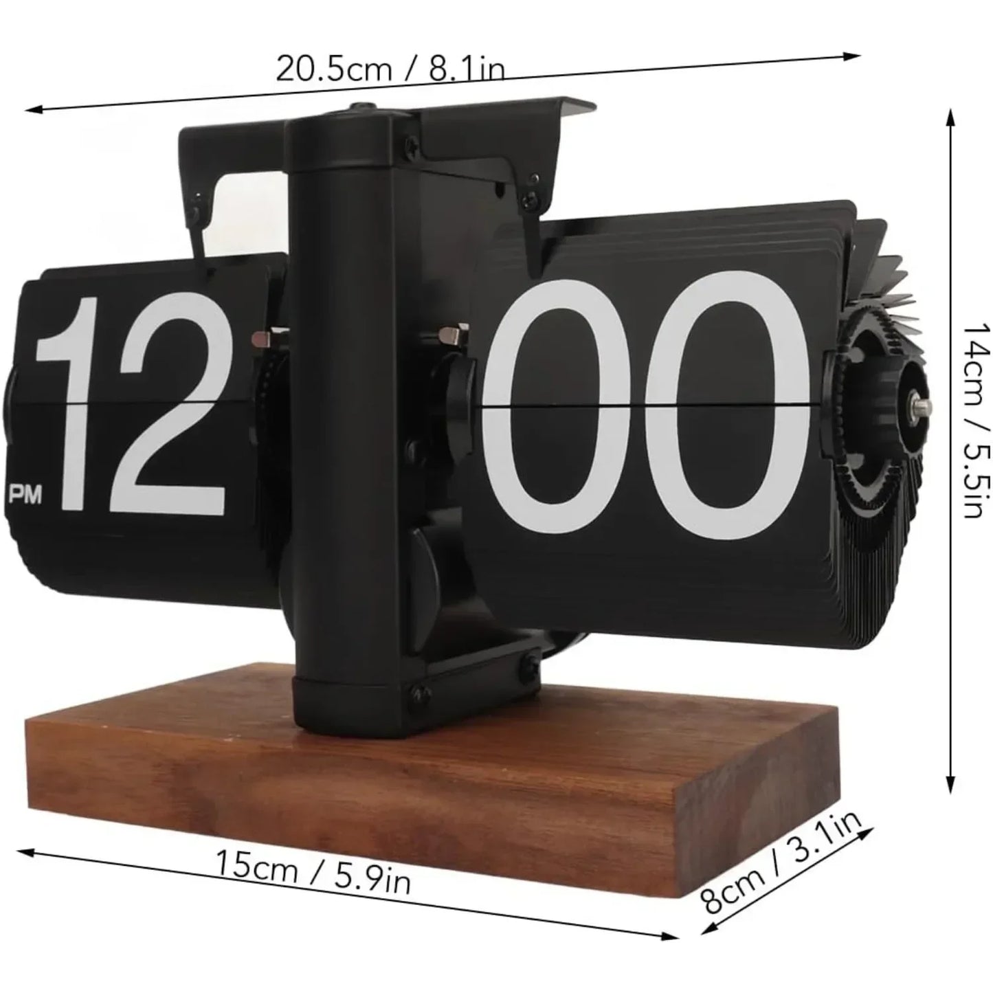 Hign-concerned Retro Flip Desk Clock with Automatic Rotating Tube