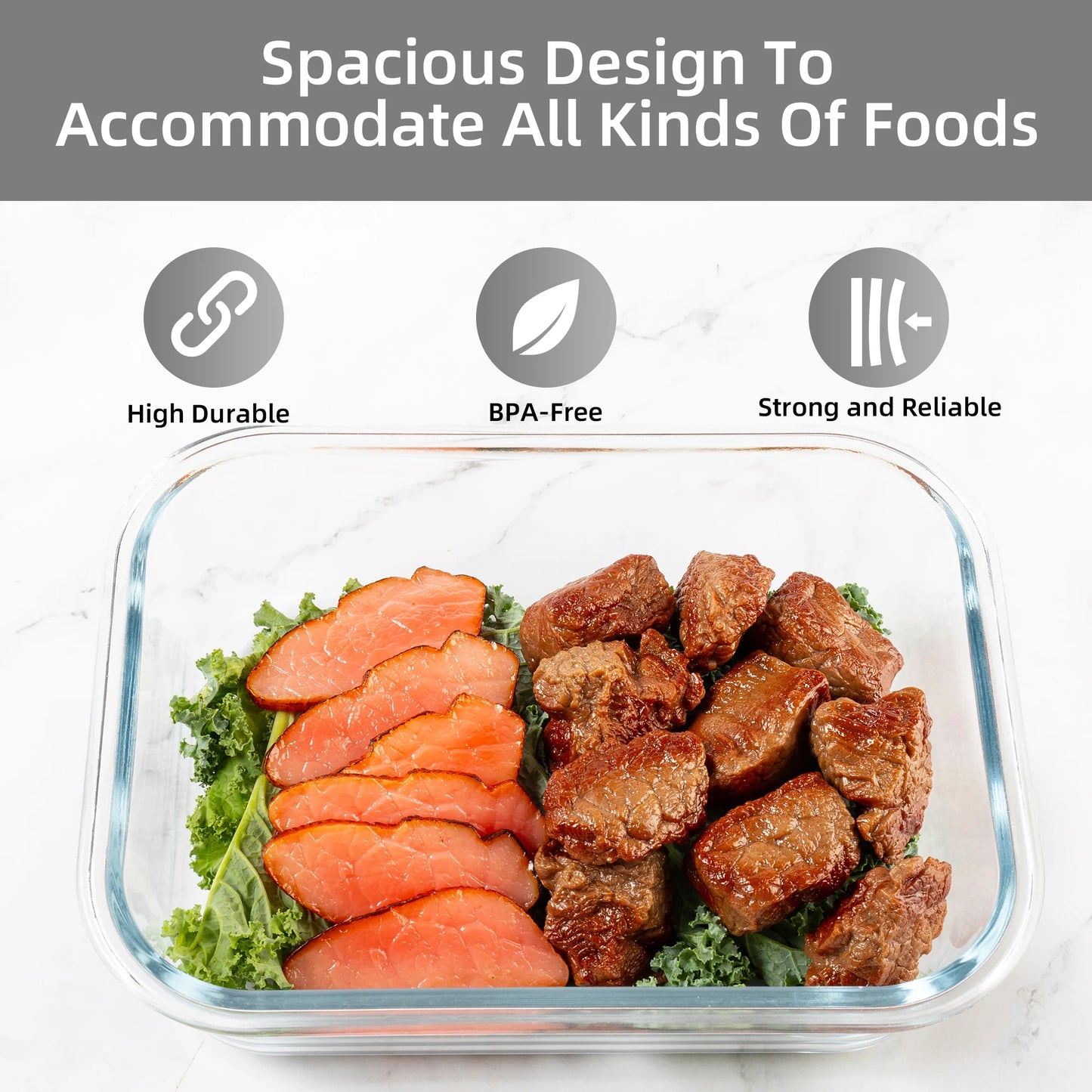 Glass Food Storage Containers Set Leakproof Airtight BPA