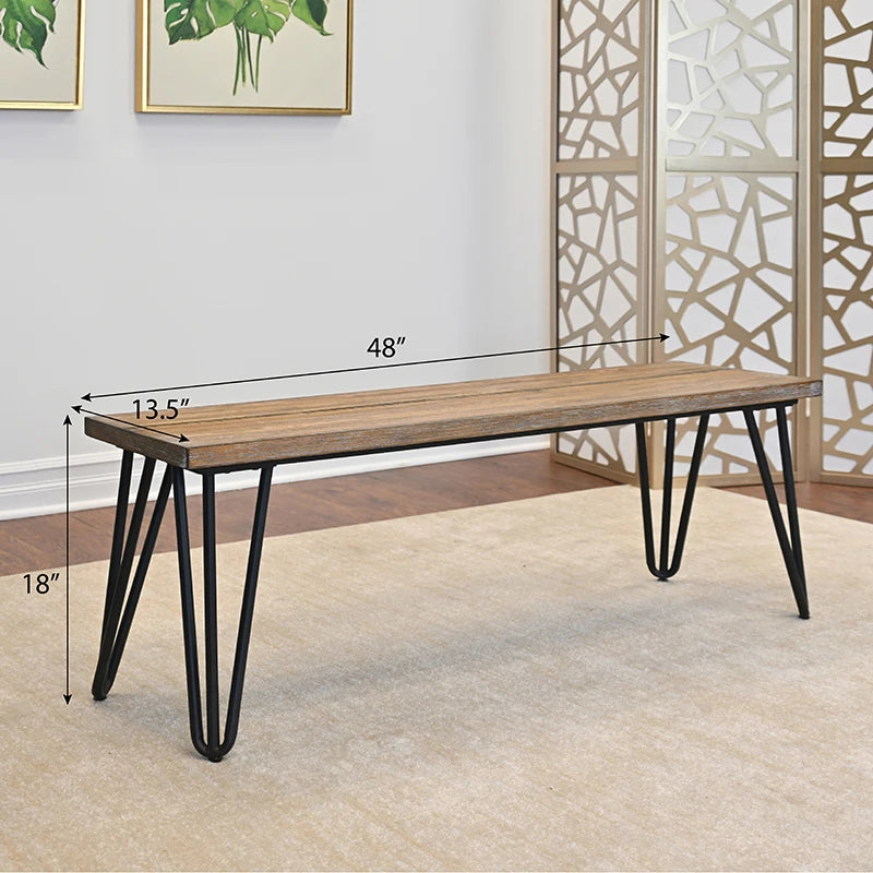 AZIAMOR Aryven Industrial Kitchen Bistro Table Bench Stool