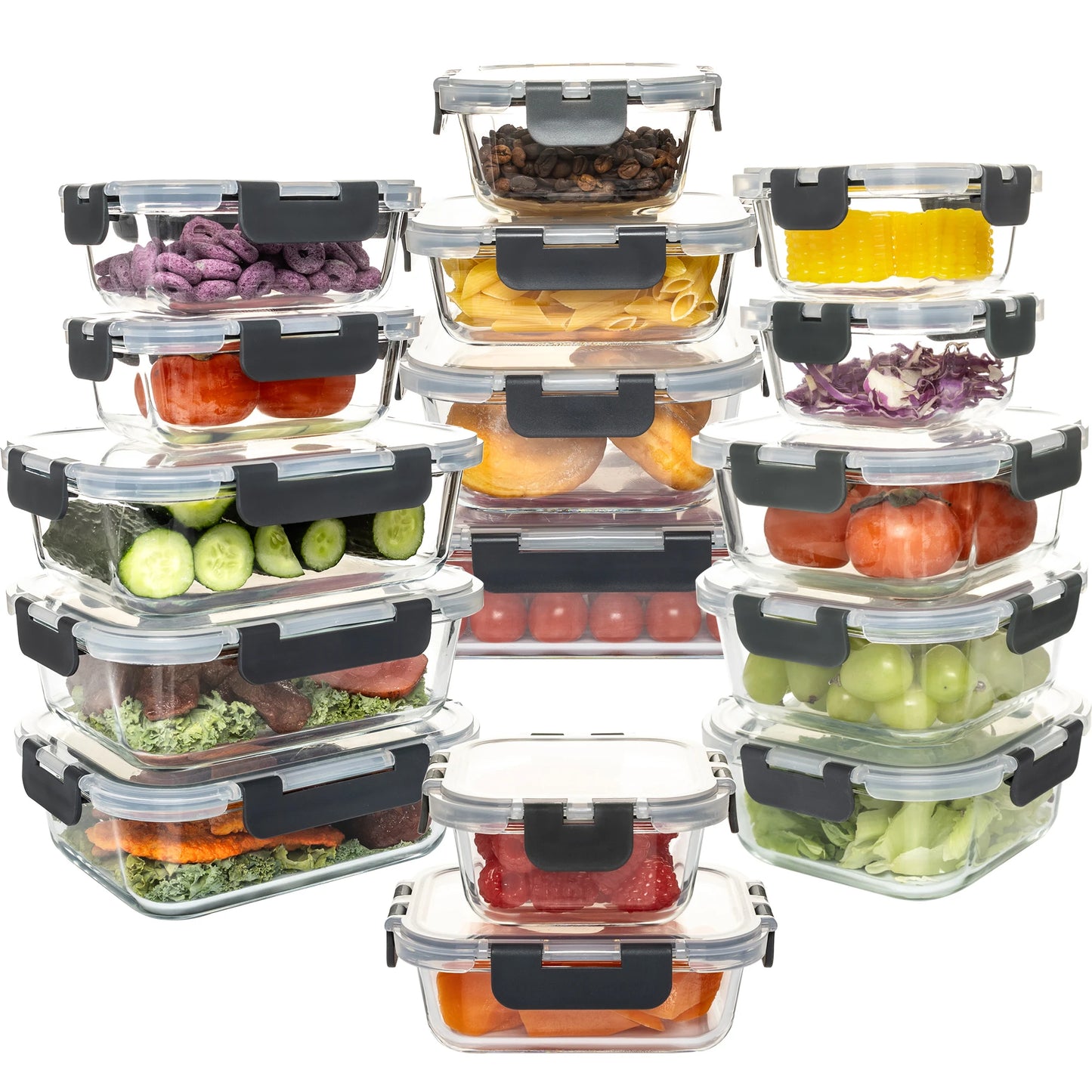 Glass Food Storage Containers Set Leakproof Airtight BPA
