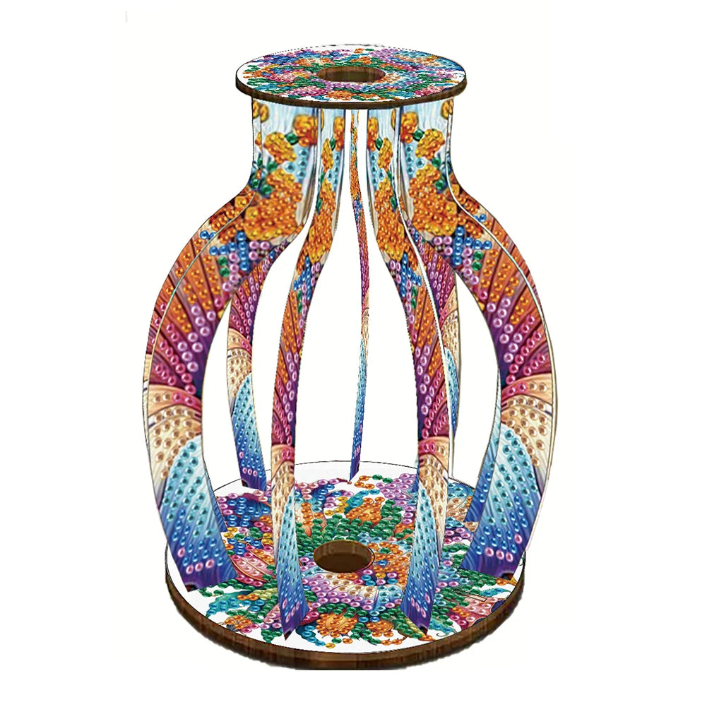 ALLOYSEED 5D Diamond Art Vase DIY Acrylic Wood Desk Decor