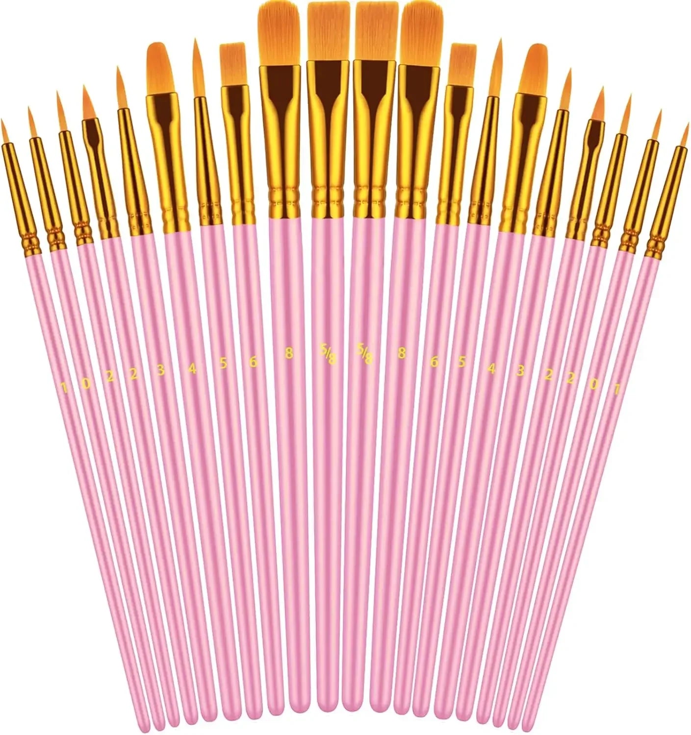 Handle Two Pack Paint Brushes for Oil Watercolor and Acrylic