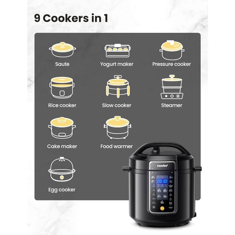 Comfee 9 In 1 Electric Pressure Cooker Multi Cooker
