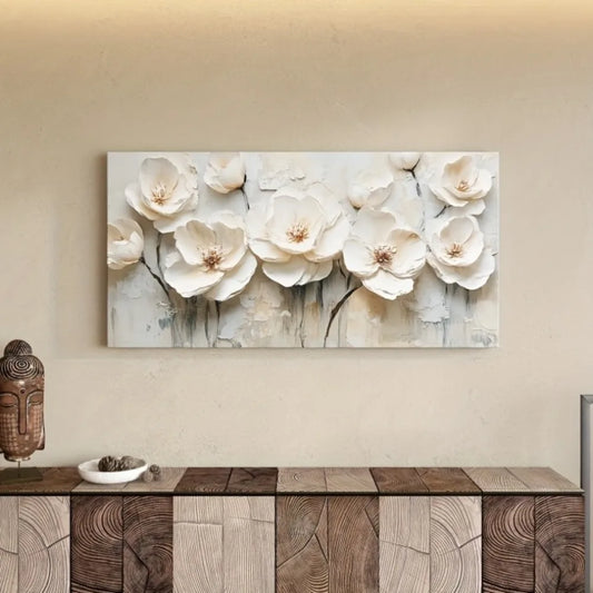 Hign-concerned Elegant Floral Canvas Prints Pine Wood Frame