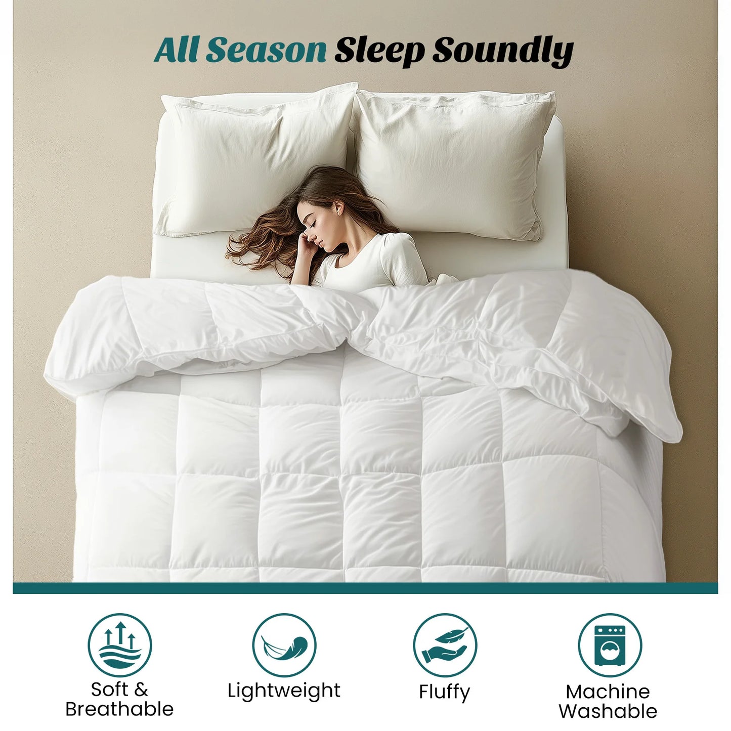 JHK All Season Comforter Duvet Insert With Corner Tabs