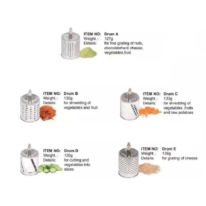 Fruit And Vegetable Tools Rotary Cheese Grater Five Blades