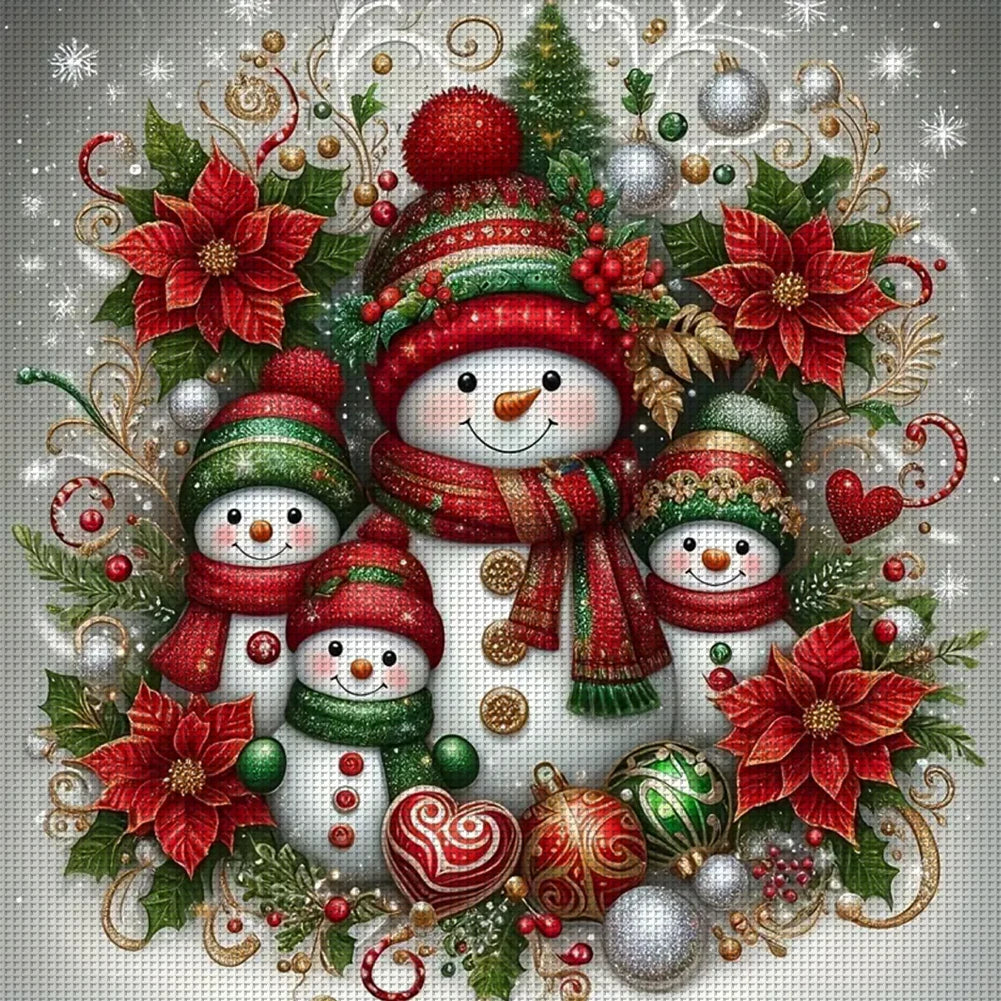 Hignconcerned Snowman Cross Stitch Kit 14CT Embroidery Set