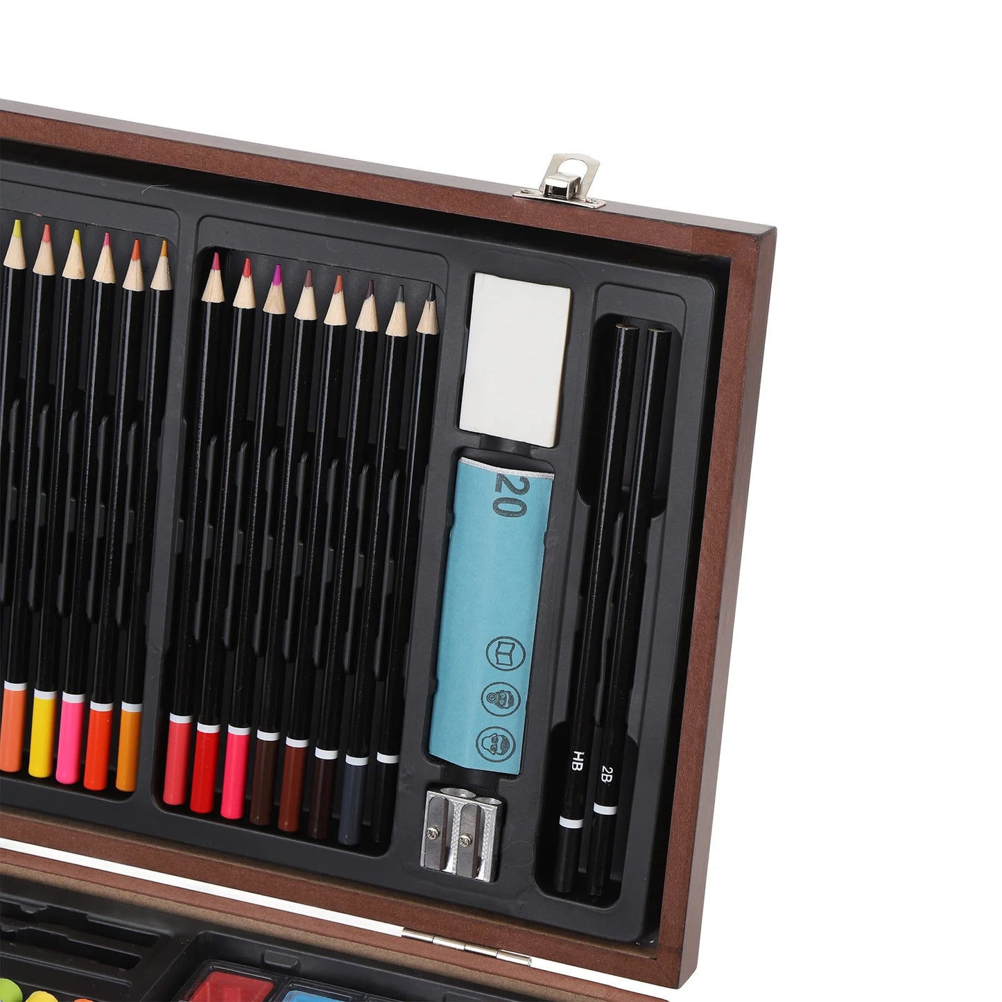YOUTHINK 142Pcs Wooden Art Set With Pencils Pastels Crayons
