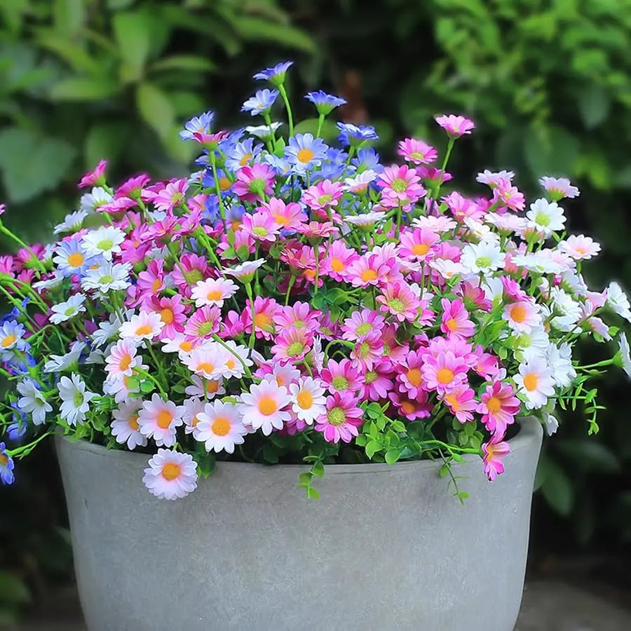 XMSJ Artificial Fall Leaves Boxwood 8-Piece Outdoor Garden Decor