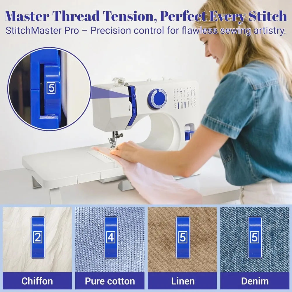 StitchMaster Pro Sewing Machine Twin Needle 14 Stitches