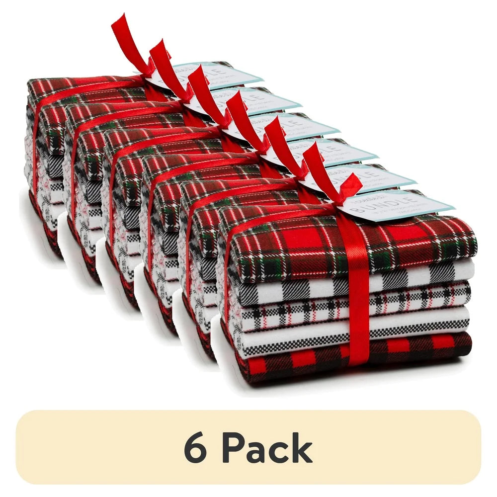 DUTRIEUX Cotton Flannel Precut Fabric Bundle 6 Pack Plaid