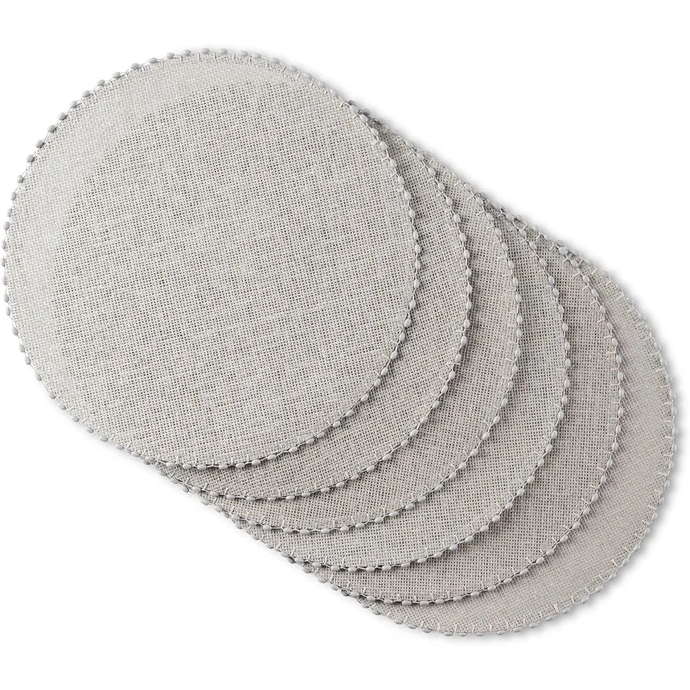 XMSJ Waterproof Woven Paper Placemat Set with Wooden Beads