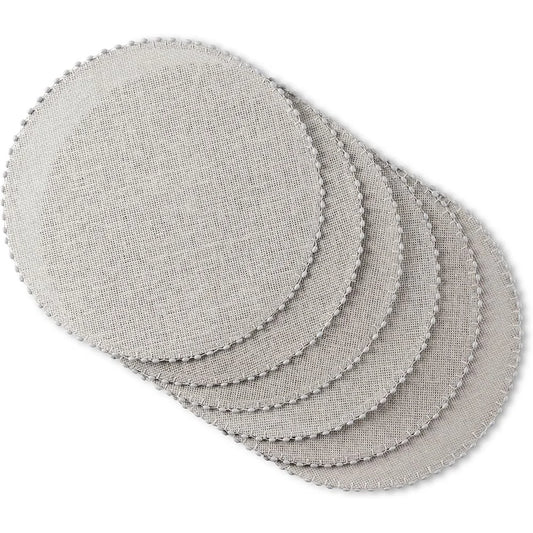 XMSJ Waterproof Woven Paper Placemat Set with Wooden Beads