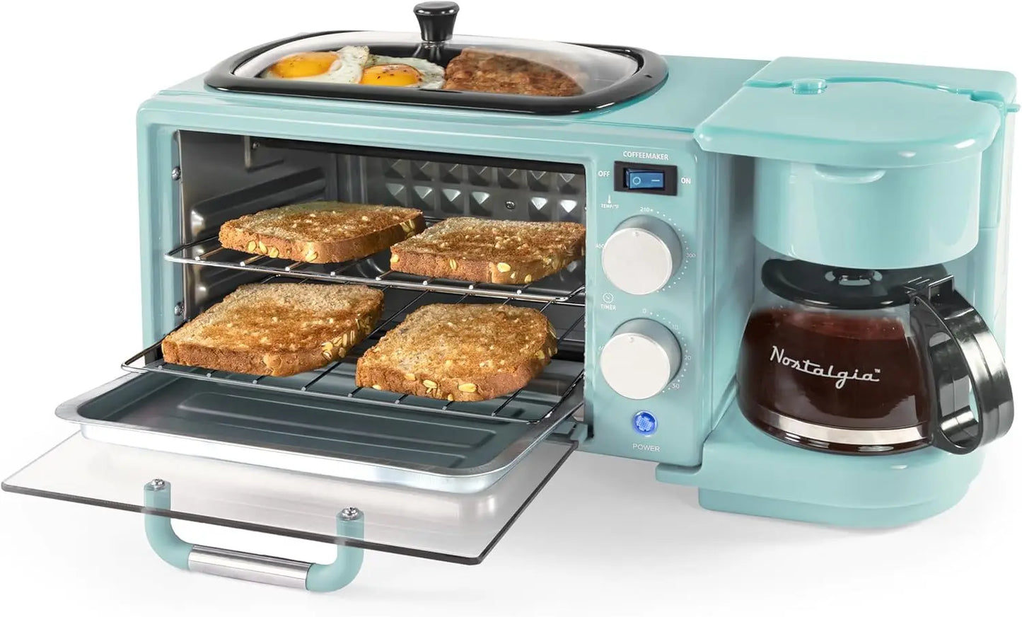 Iosn 3 In 1 Retro Breakfast Station Coffee Maker Oven