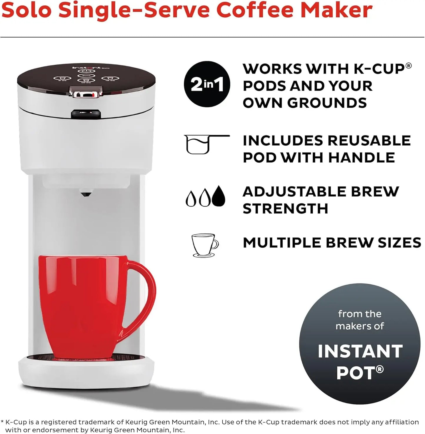 Iosn K Cup Pod Compatible Single Serve Coffee Maker Bold