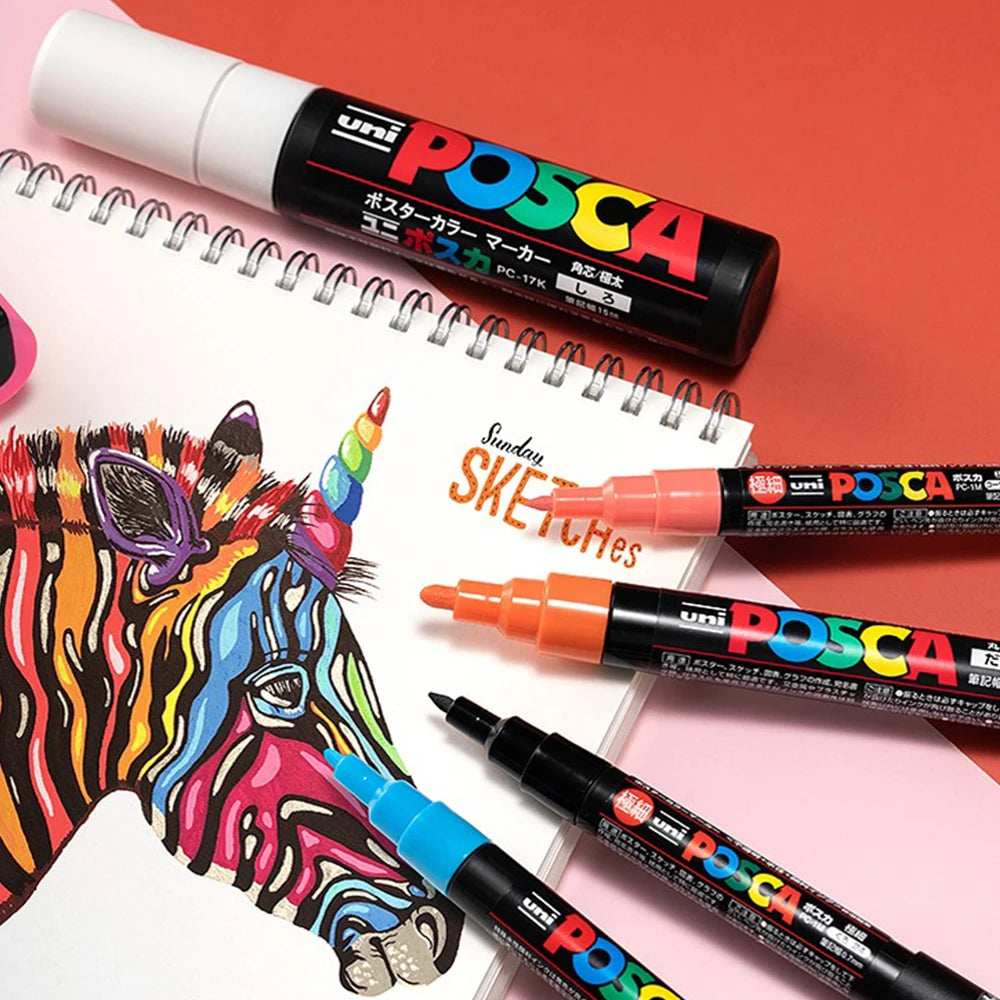 UNI PC-3M POSCA Markers Set 16 Acrylic Markers High Quality