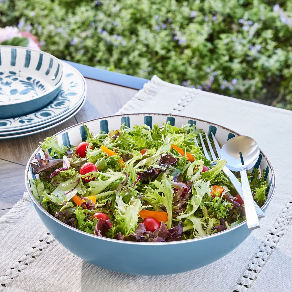 Elegant Bamboo Melamine Serving Bowl Dishwasher Safe Patio