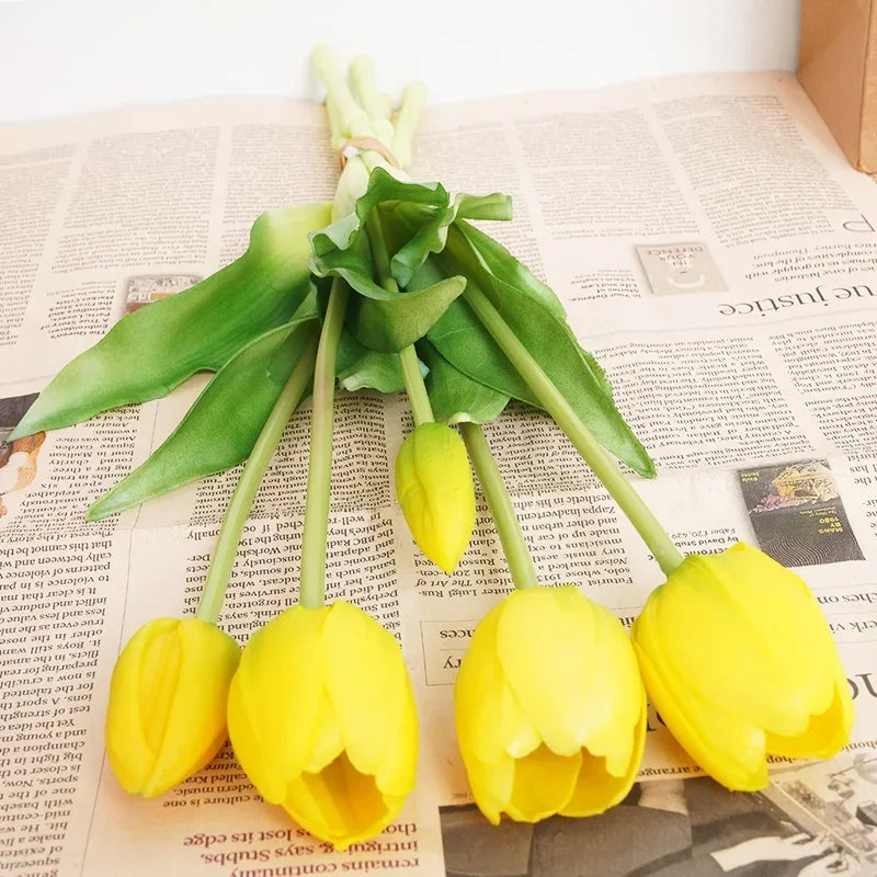Zhejiang Silicone Real Touch Five Head Tulip Bouquet