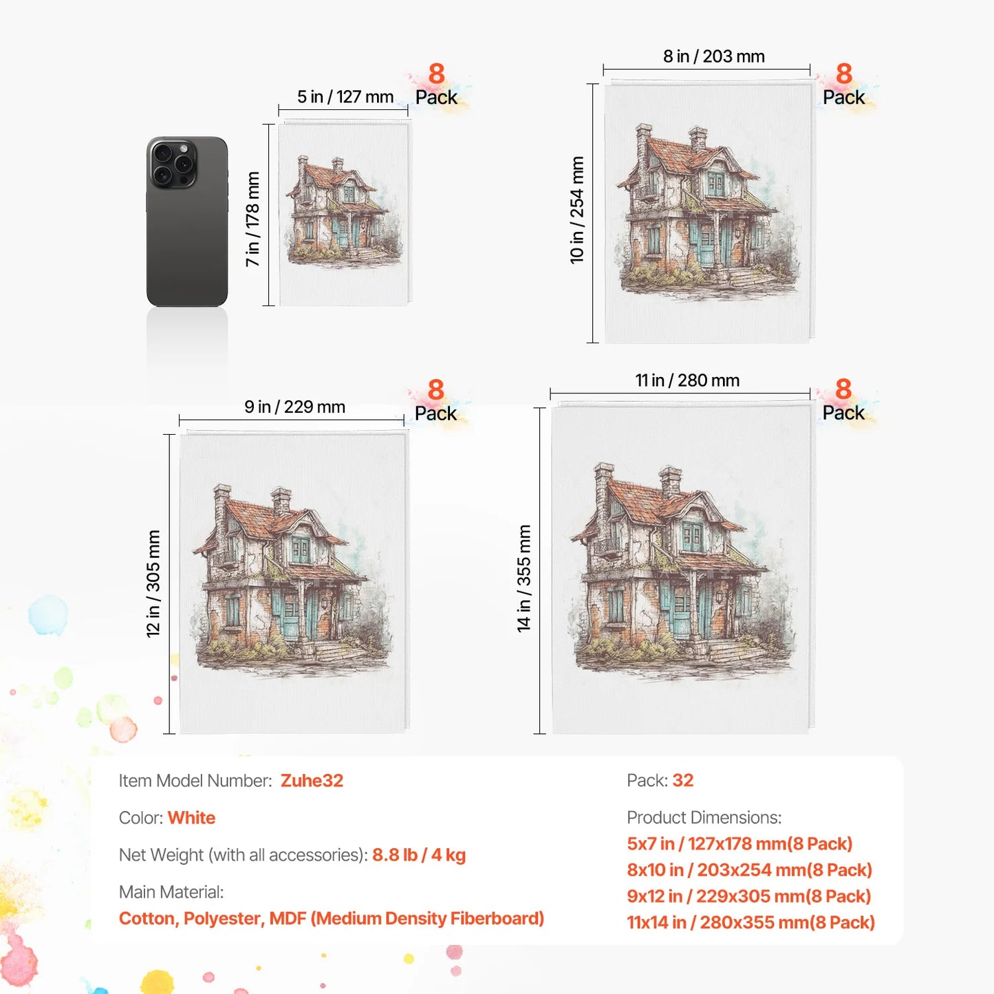 SucceBuy Canvas Boards Painting Canvases For Artists
