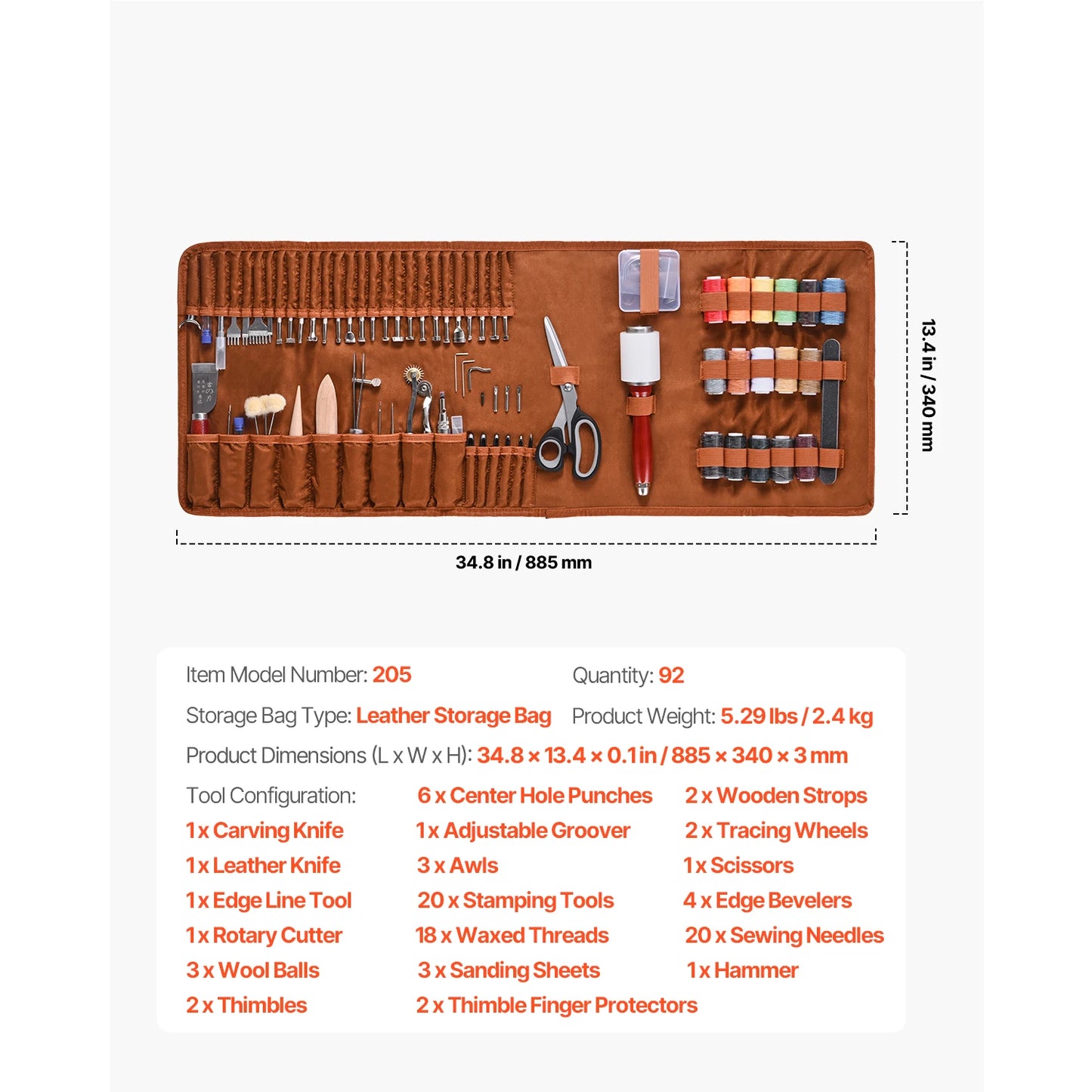SucceBuy Leather Working Tools Kit Craft Storage Etching