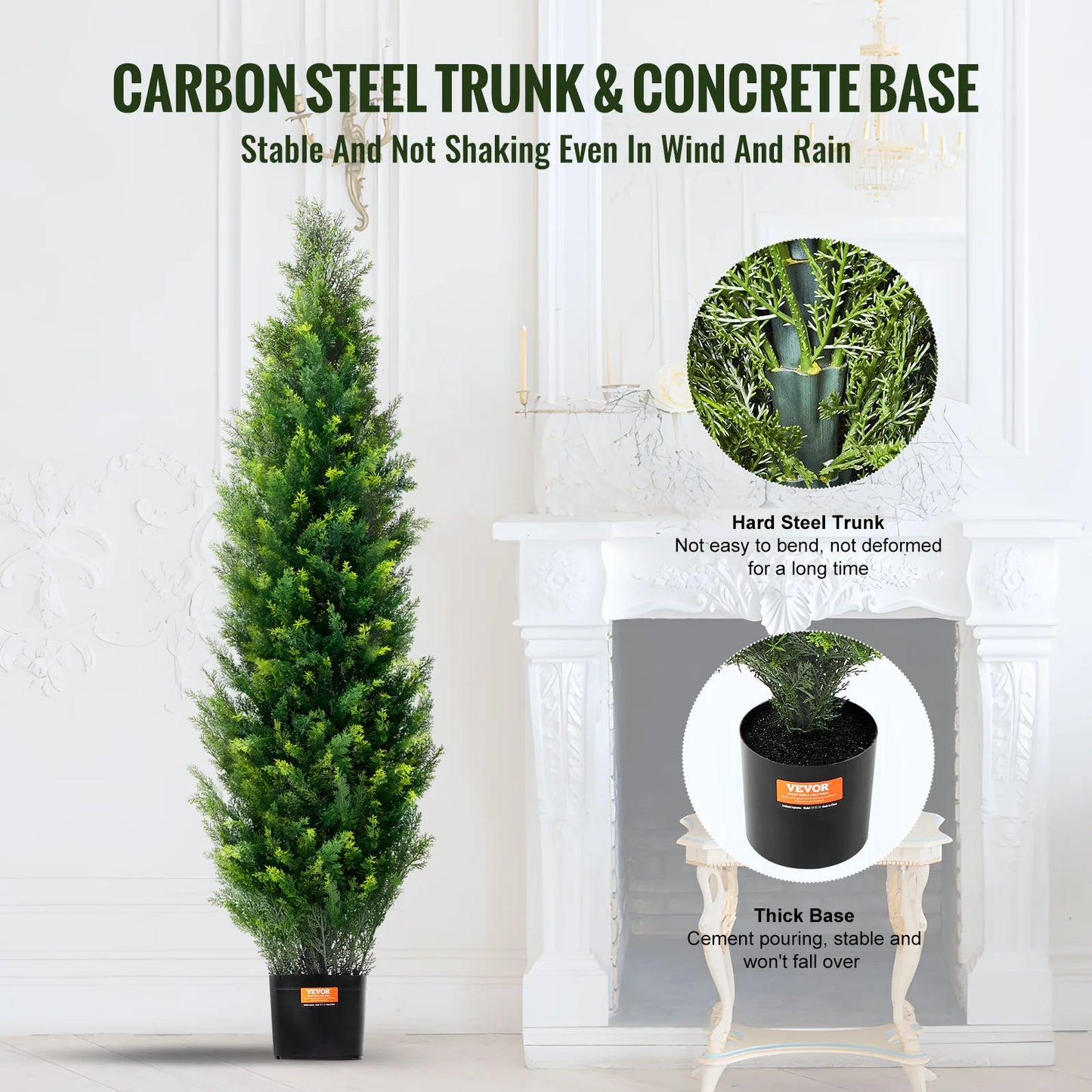 SucceBuy Artificial Cedar Topiary Tree For Home And Outdoor