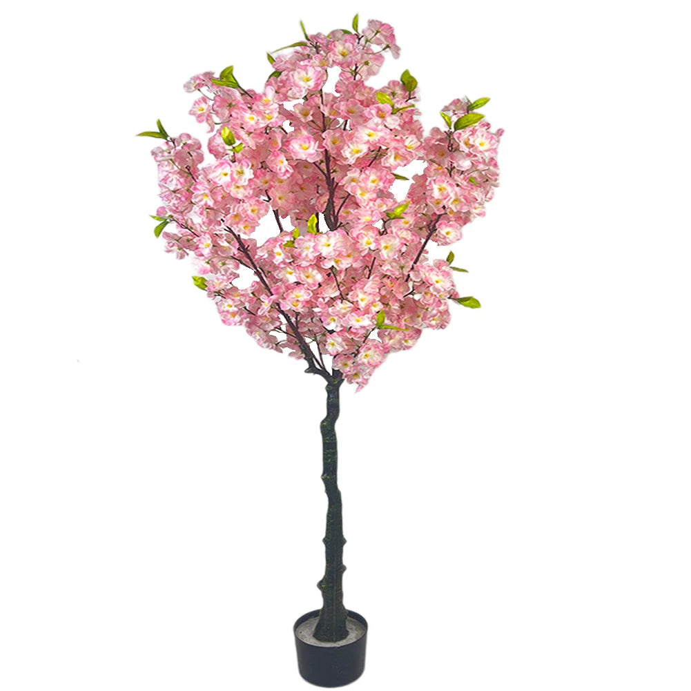 TWISTER Artificial Cherry Blossom Tree Tall Potted Decor