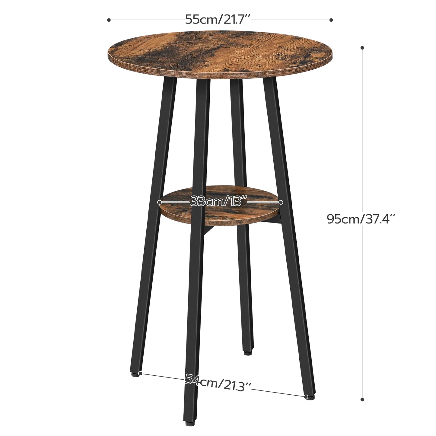 Round Bar Table With Storage Two Tier Bistro Table Premium