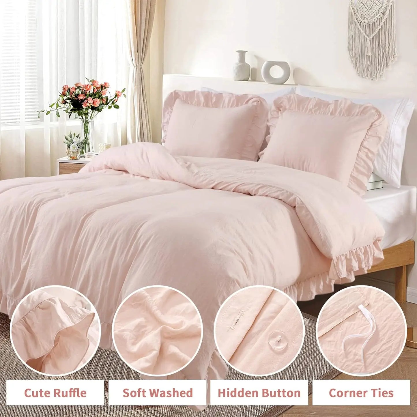 Breez Lotus Leaf Edge Duvet Cover Set Polyester Bedding
