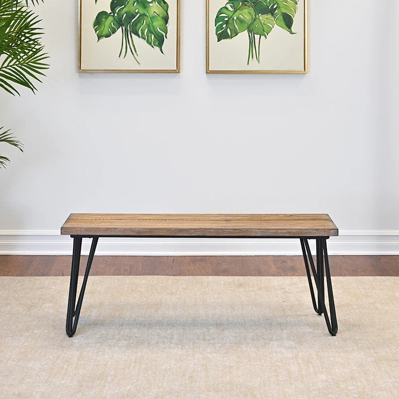 AZIAMOR Aryven Industrial Kitchen Bistro Table Bench Stool