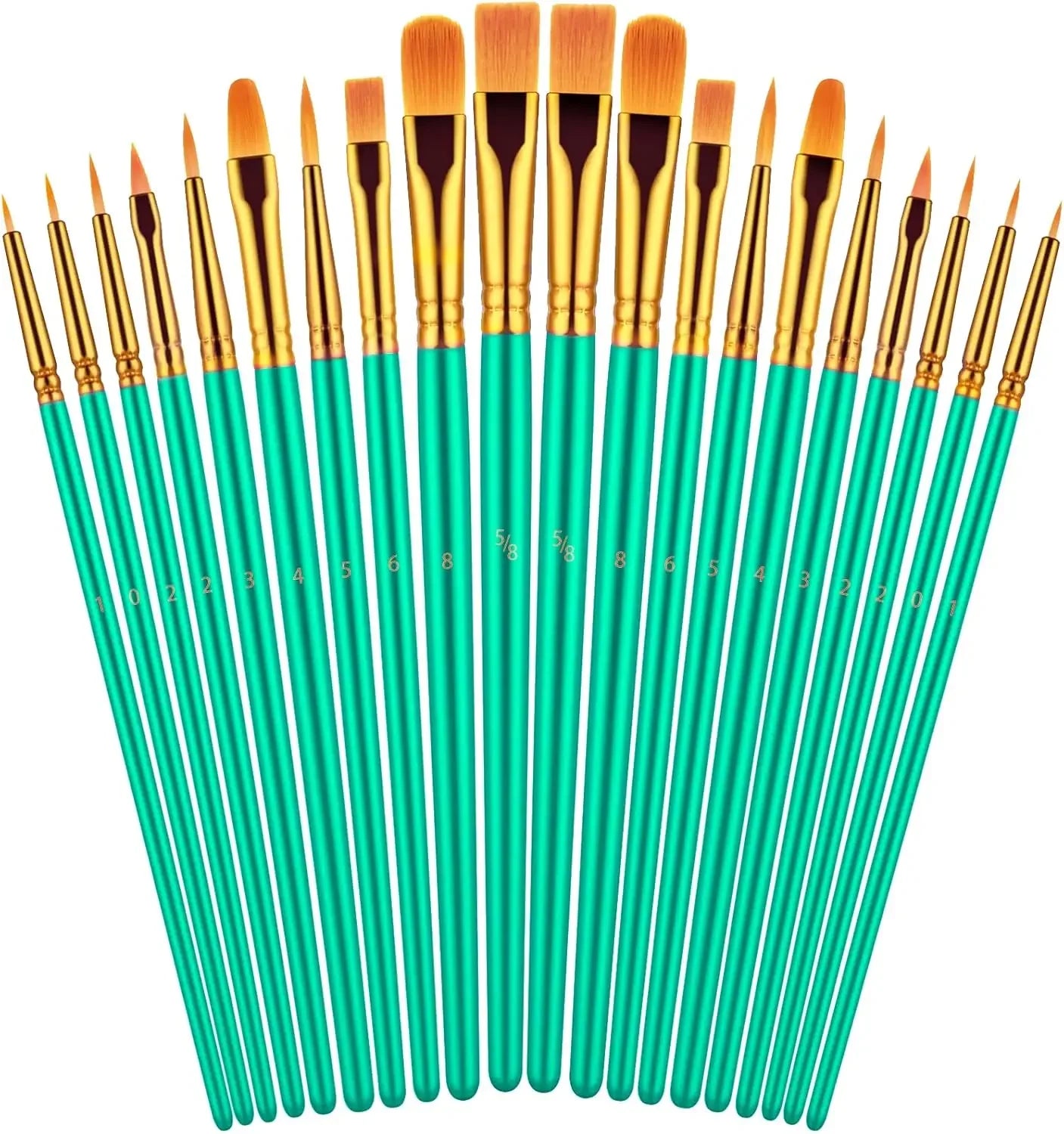 Handle Two Pack Paint Brushes for Oil Watercolor and Acrylic