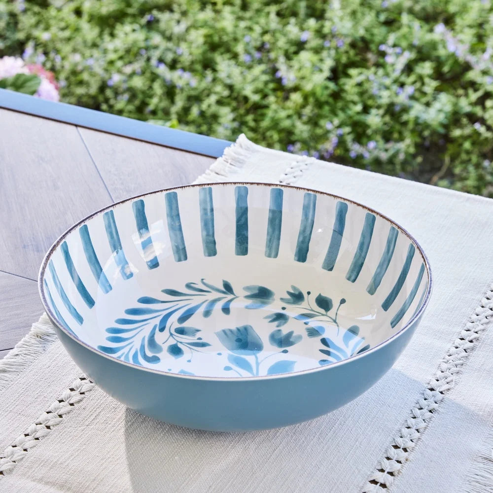 Elegant Bamboo Melamine Serving Bowl Dishwasher Safe Patio