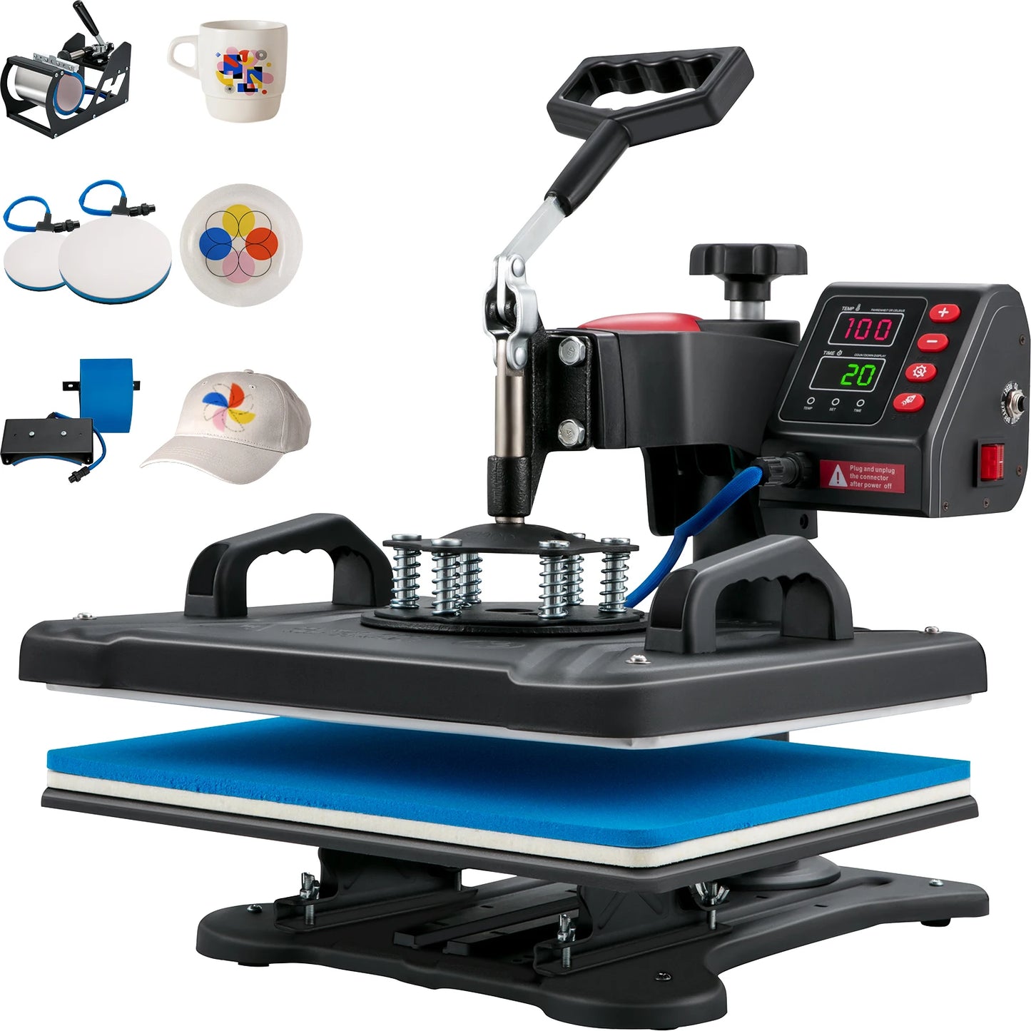 SucceBuy 5-in-1 Heat Press Machine with Digital Temperature Control
