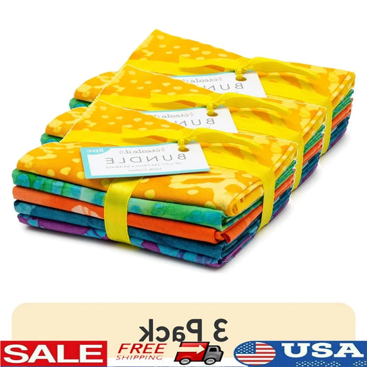 DUTRIEUX 100 Cotton Batik Precut Fabric Bundle for Crafting