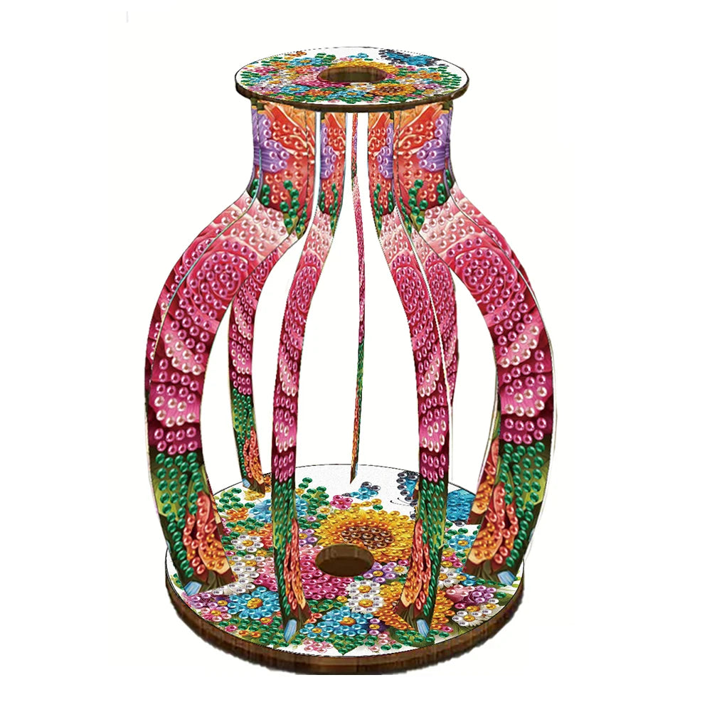 ALLOYSEED 5D Diamond Art Vase DIY Acrylic Wood Desk Decor