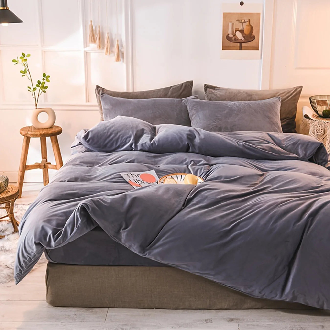 LISSTHERCN Velvet Duvet Cover Set 3 Piece Bedding Essentials